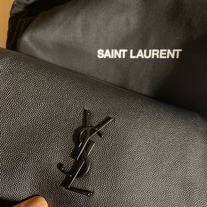 Saint Laurent YSL 601313 Leather Fold Over Clutch